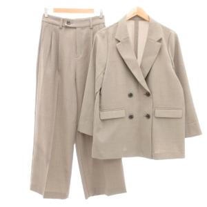 セットアップ お手入れらくらくWジャケット パンツ L グレージュ /UO