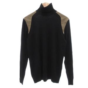 近年 ニット セーター 長袖 タートルネック チェックトリム ウール S ブラック /UO