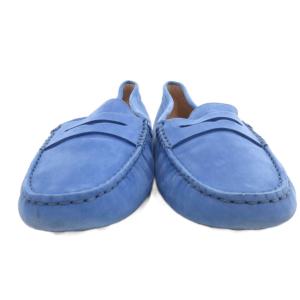 TOD'S ゴンミーニ ドライビングシューズ モカシン スエード 38.5 ブルー /UO
