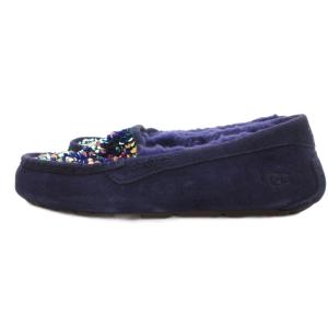 UGG australia アンスレー ステラ シークイン スリッポン モカシン スパンコール スエード 24cm 紫 /UO