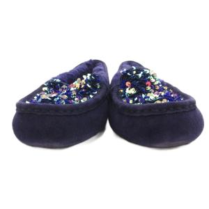 UGG australia アンスレー ステラ シークイン スリッポン モカシン スパンコール スエード 24cm 紫 /UO