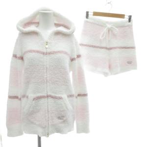 21SS セットアップ ルームウェア パーカー ショートパンツ F ボーダー 長袖 イージー ジップアップ