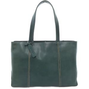 美品 トートバッグ ロゴ 緑 グリーン /AE