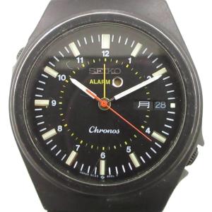 クロノス アラーム 腕時計 5C23-6010 アナログウォッチ クォーツ カレンダー 黒 ブラック /AE