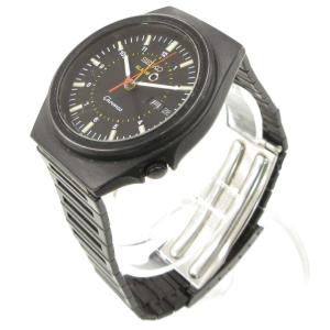 SEIKO クロノス アラーム 腕時計 5C23-6010 アナログウォッチ クォーツ カレンダー 黒 ブラック /AE