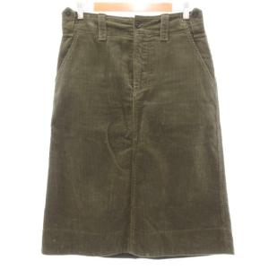 ミディスカート コーデュロイ 2 カーキ /UO