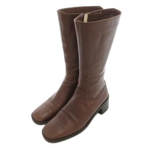 ロングブーツ チャンキーヒール 23cm ダークブラウン /UO