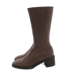 MARGARET HOWELL ロングブーツ チャンキーヒール 23cm ダークブラウン /UO