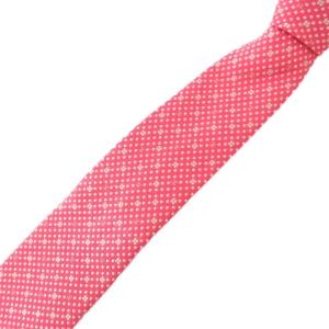 ネクタイ シルク ココマーク クローバー ピンドット柄 ピンク /UO AA