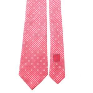 CHANEL ネクタイ シルク ココマーク クローバー ピンドット柄 ピンク /UO AA