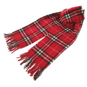 マフラー チェック カシミヤ レッド /UO