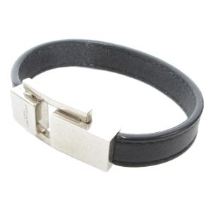 ブレスレット レザー ロゴ 黒 ブラック /AE AA