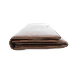 PRADA メタルライン 長財布 二つ折り サフィアーノレザー パスケース付き ブラウン /UO AA