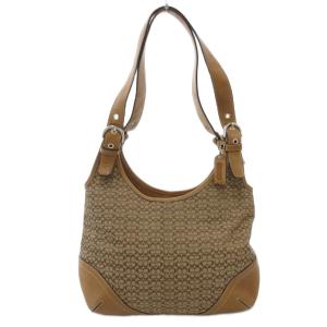 トートバッグ ミニシグネチャー キャンバス レザー ベージュ /AE