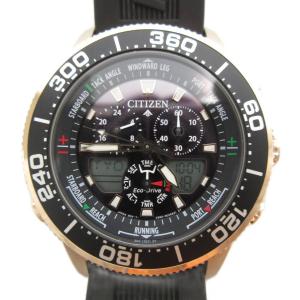 プロマスター 腕時計 エコドライブ アナデジ クロノグラフ ソーラー ラバーバンド 回転ベゼル