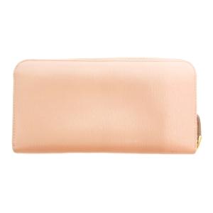 PRADA ヴィッテロムーブ ロングウォレット 長財布 ラウンドファスナー レザー 三角プレート ピンクベージュ系