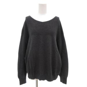 22AW ニット セーター カシミヤ混 長袖 44 XL ダークグレー /AE