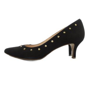 DIANA パンプス シューズ ハイヒール ポインテッドトゥ スエード スタッズ 24cm 黒 ブラック /AE