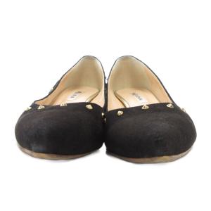 DIANA パンプス シューズ ハイヒール ポインテッドトゥ スエード スタッズ 24cm 黒 ブラック /AE