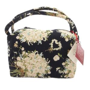PINK HOUSE タグ付き ハンドバッグ 花柄 ロゴ 黒 ブラック /AE