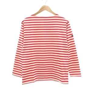 タグ付き GUILDO ギルド バスクシャツ ボートネック 長袖 ボーダー T3 エクリュカラー 赤 /UO