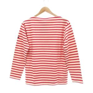 SAINT JAMES タグ付き GUILDO ギルド バスクシャツ ボートネック 長袖 ボーダー T3 エクリュカラー 赤 /UO