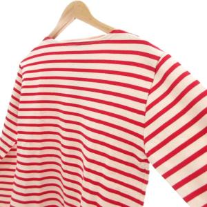 SAINT JAMES タグ付き GUILDO ギルド バスクシャツ ボートネック 長袖 ボーダー T3 エクリュカラー 赤 /UO