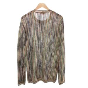 MISSONI 美品 ニット セーター ストライプ 総柄 リネン混 長袖 マルチカラー /AE