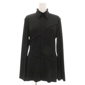 チュニック シャツ ブラウス 長袖 ジップアップ フレア 40 ブラック /UO