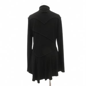 Jean Paul GAULTIER FEMME チュニック シャツ ブラウス 長袖 ジップアップ フレア 40 ブラック /UO