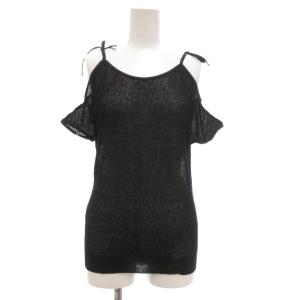 カットソー シアーニット オフショルダー 40 ブラック /UO