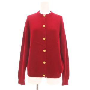 BERK ヴィンテージ カシミヤニット カーディガン 金ボタン 長袖 赤 レッド /UO