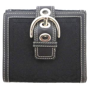 二つ折り財布 ウォレット シグネチャー ベルト 黒 ブラック /AE