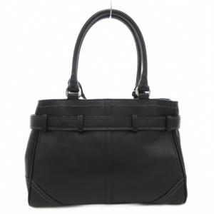 COACH ハンプトンズ ハンドバッグ レザー 黒 ブラック /AE