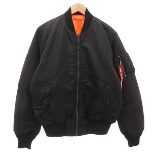 MA-1 フライトジャケット ブルゾン 中綿 リバーシブル M 黒 ブラック オレンジ /AE