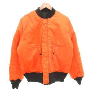ALPHA INDUSTRIES MA-1 フライトジャケット ブルゾン 中綿 リバーシブル M 黒 ブラック オレンジ /AE