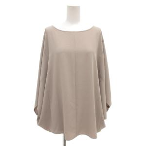 美品 リラクミストモモンガブラウス シャツ 7分袖 44 ベージュ 大きいサイズ 153-82504 /AE