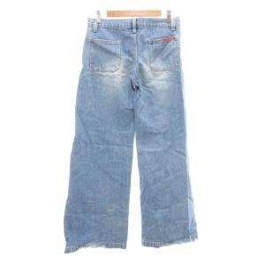 HYSTERIC GLAMOUR デニムパンツ ジーンズ ワイド ジップアップ ロゴ M ライトインディゴ /AE