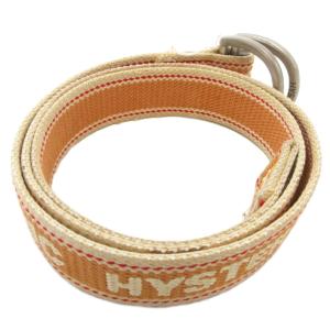 HYSTERIC GLAMOUR ベルト ダブルリング キャンバス ロゴ ベージュ /AE