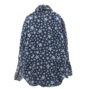 HYSTERIC GLAMOUR シャツ デニム ライトデニム フロントフライ 星 総柄 長袖 F インディゴブルー /AE