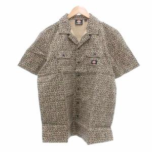 SILVER FIRS SHIRT SS 半袖シャツ オープンカラー レオパード柄 L ベージュ系 /UO