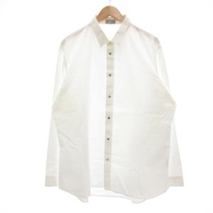 CDロゴ メタルスナップボタン ドレスシャツ ワイシャツ 長袖 45 白 /UO