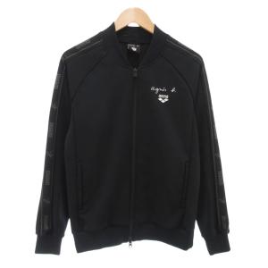 arena ジャージジャケット ストレッチ ジップアップ ロゴ S 黒 ブラック /AE