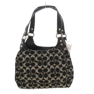 COACH シグネチャー ホーボーバッグ キャンバス 黒 ブラック F21881 /UO