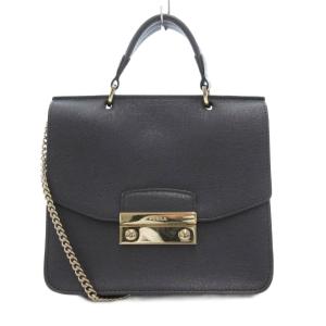 JULIA M TOP HANDLE 2WAY チェーンショルダーバッグ ハンドバッグ レザー 本革 グレー