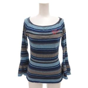 カットソー 長袖 F 青 ブルー 袖フレア ボーダー /FF