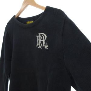 RUGBY RALPH LAUREN コットンニット セーター  長袖 ロゴ刺繍 XL ネイビー /UO AA