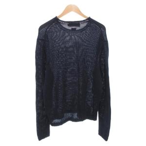 Polo by Ralph Lauren ニット セーター 透かし編み 麻 リネン 長袖 M 紺 ネイビー /AE AA