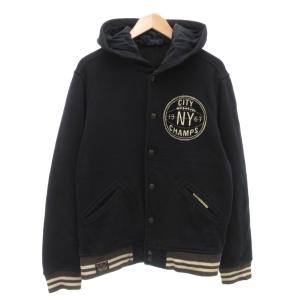 スタジアムジャンパー スタジャン 裏起毛 フード CITY CHAMPS M 紺 ダークネイビー /AE