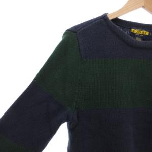 RUGBY RALPH LAUREN コットンニット セーター ボーダー 長袖 L 紺 ネイビー /AE AA
